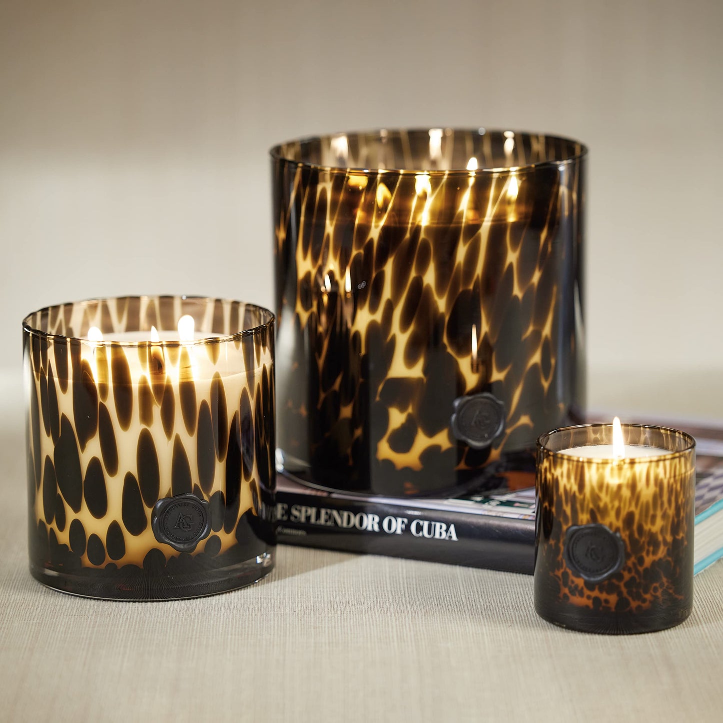 Zodax Apothecary Guild Scented Opal Glass Jar Candle - 128 oz/5-Wick - Cedar Leaf & Hinoki Cypress