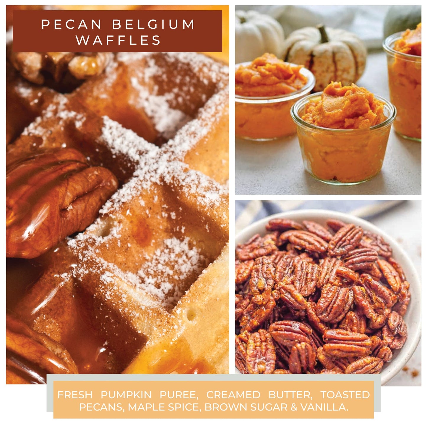 A Cheerful Giver — Pecan Belgium Waffles - 34oz Papa Scented Candle Jar with Lid - Keepers of the Light - 155 Hours of Burn Time, Gift for Women, Brown