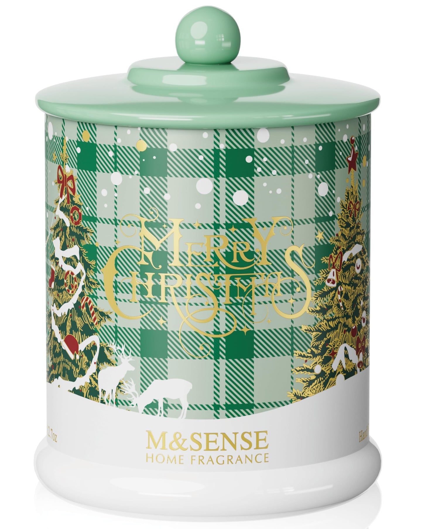 M&SENSE Fireside Cedarwood Scented,Soy Wax Candle,2 Wick 12.7oz Jar Candle,75 Hour Long Lasting Slow Burning, Soy Organic Wax Non Toxic,Aromatherapy Candle Gift for Christmas