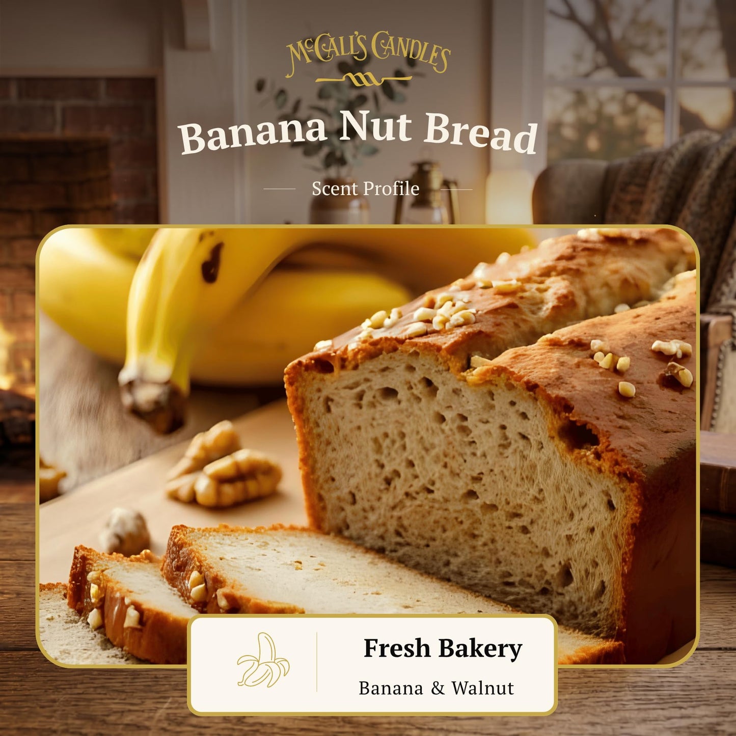 McCall’s Candles | Banana Nut Bread | 16 oz Two-Wick Scented Candle | USA-Poured | Vintage Mason Jar | Creamy Banana Bread & Toasted Nut Fragrance