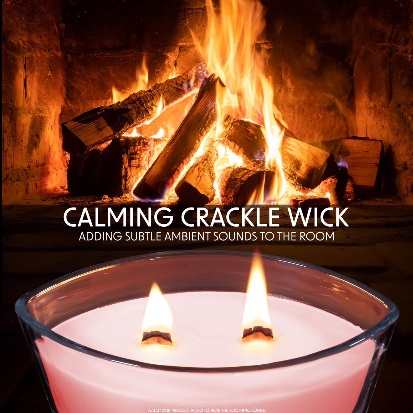 DECO EXPRESS Scented Candles, Crackle Double Wick Candles, Long 50 Hours Burn Time, Home Decor & Gift Ideas (Peach Jasmine)