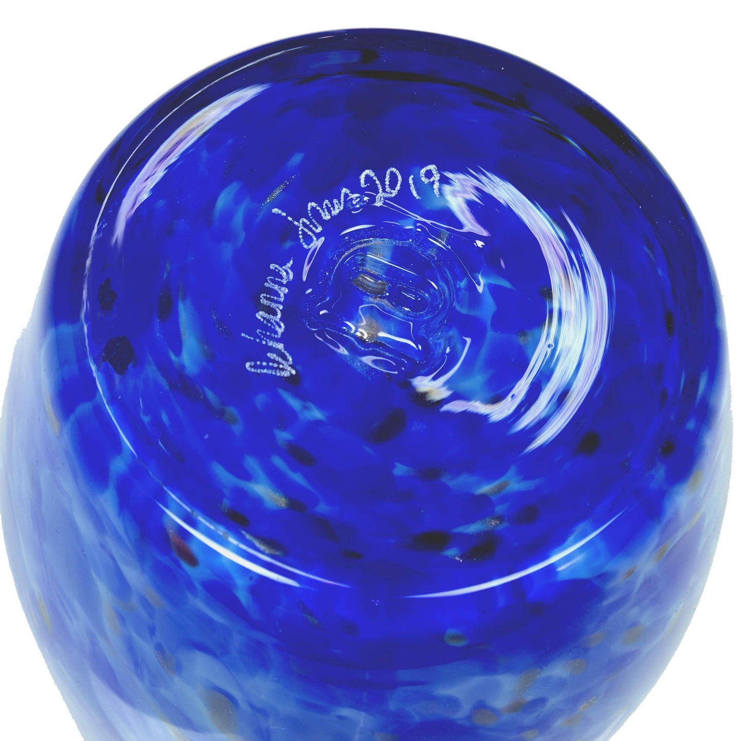 Totally Blown Glassworks Votive Candle Holder, Tea-Light, Handmade Blown Glass, Accent Vase, Centerpiece, Home Decor, Artist Dehanna Jones, Seattle, WA. (Belltown Blues)