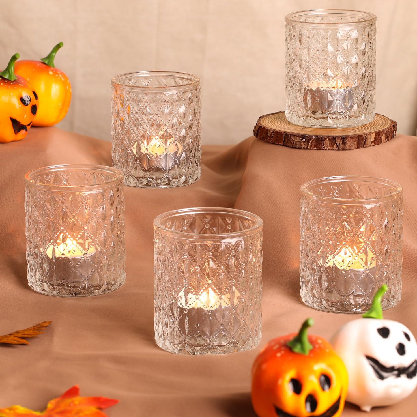 MATAHUM 12 Pcs Large Votive Candle Holders 2.8 * 3.2 inch Clear Tea Light Candle Holders Glass Candle Holder for Bridal Shower, Wedding, Table Centerpiece, Party, Home Decor
