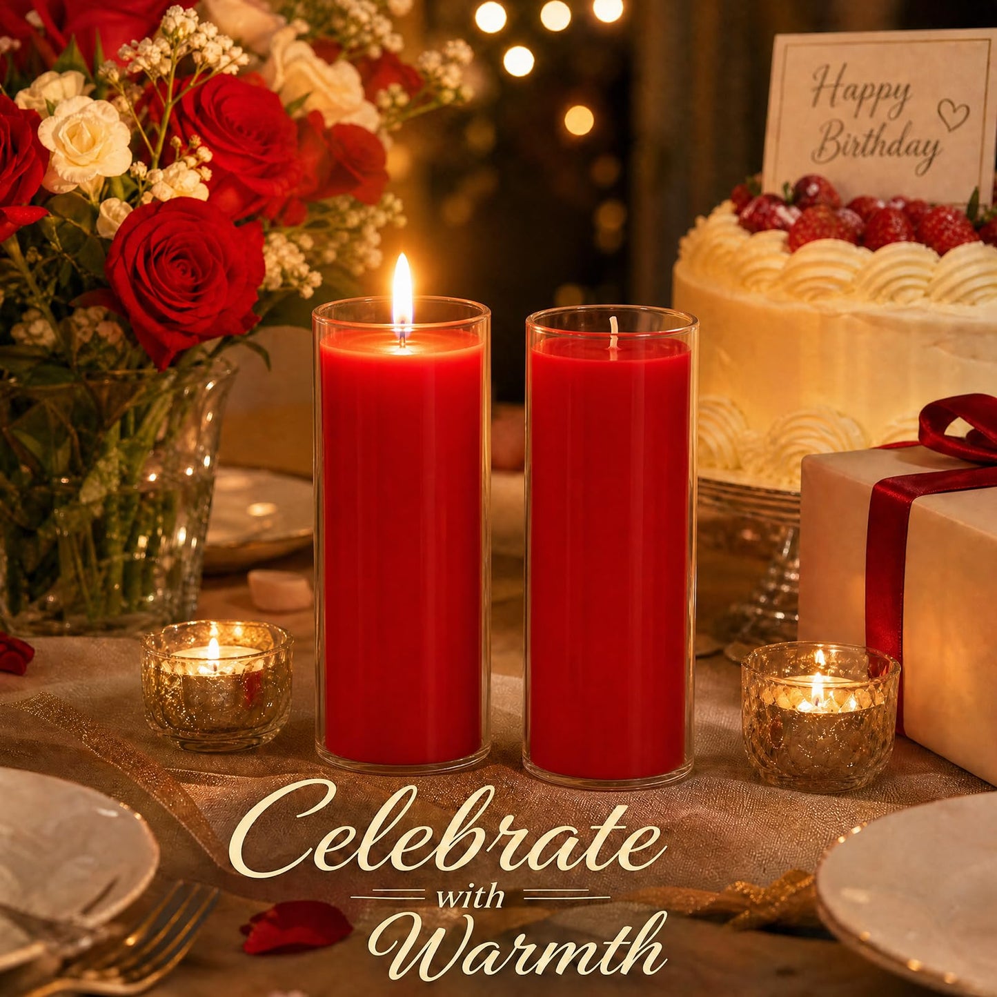 chaoxinge 2.24x7 inch Red Devotional Candles in Glass Jar - 1 Piece - 120 Hours – Prayer Candle - Tall Pillar Candles for Religious, Memorials, Party Decor