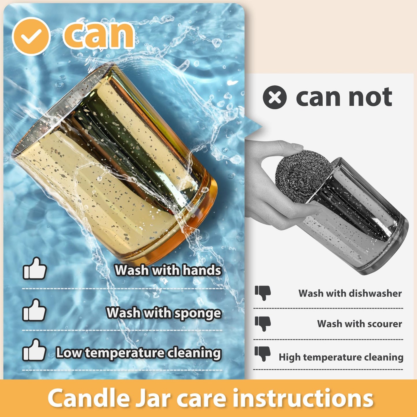 SHOWIN 10 OZ Thick Candle Jars for Making Candles 15 Pcs, Empty Jars with Wood Lids for Candle Making, Sample Container, Gold