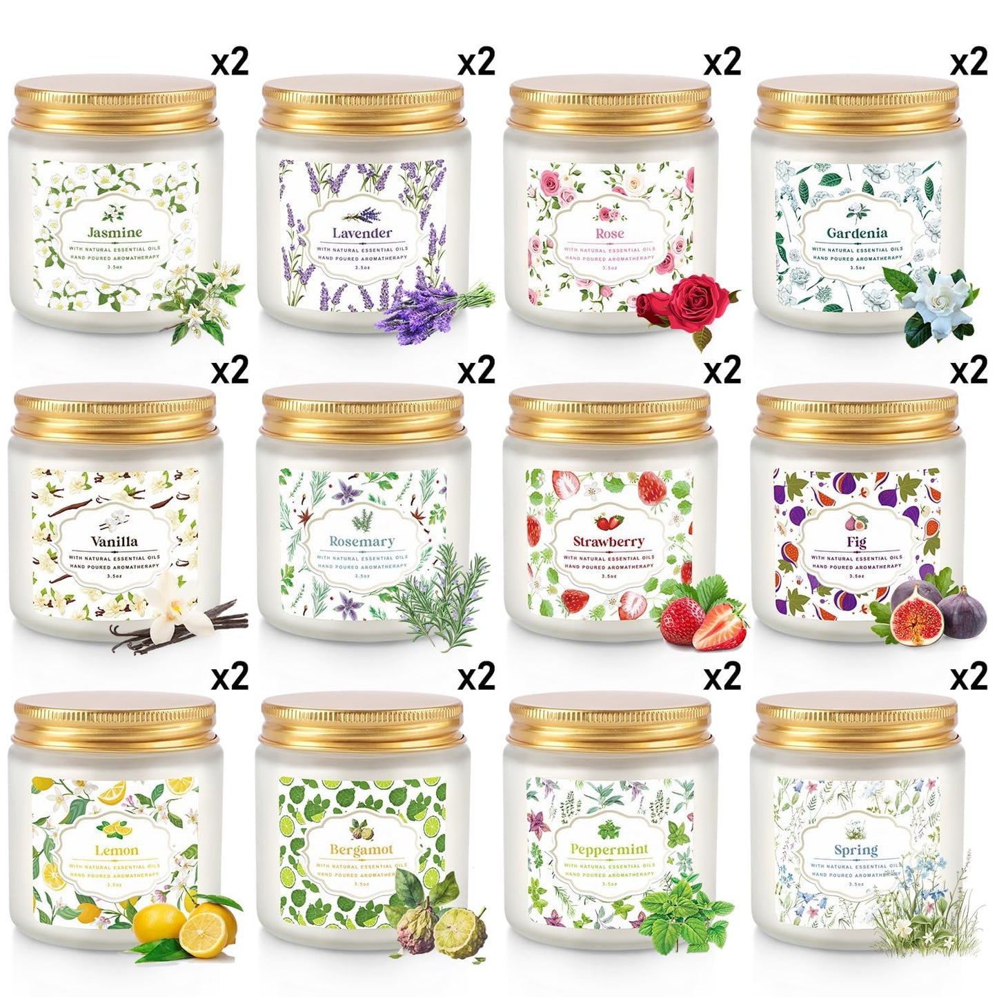 24 Pack Candles for Home Scented Aromatherapy Candles Gifts Set for Women, Natural Soy Wax Candle, 3.5 oz Long Lasting Candles, Birthday, Valentine, Christmas, Anniversary Present