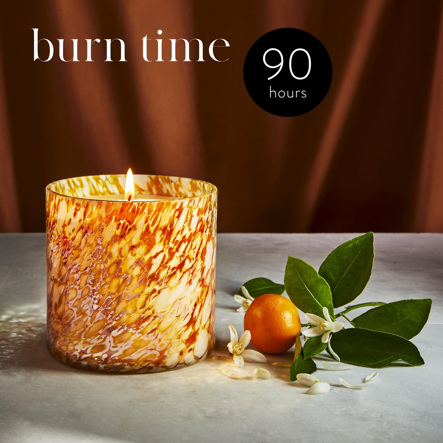 LAFCO New York Signature Candle, Orange Blossom - 15.5 oz - 90-Hour Burn Time - Reusable, Hand Blown Glass Vessel - Made in The USA