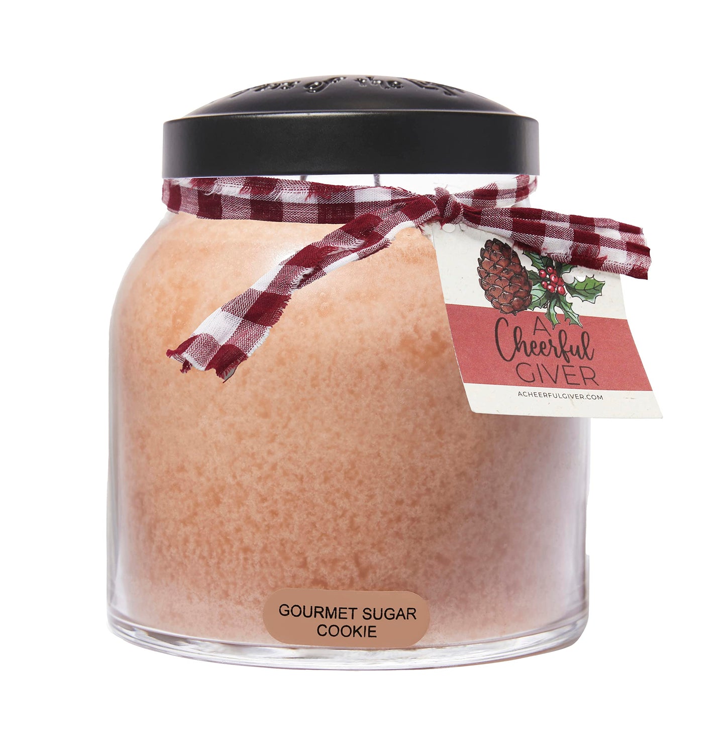 A Cheerful Giver — Gourmet Sugar Cookie - 34oz Papa Scented Candle Jar with Lid - Keepers of the Light - 155 Hours of Burn Time, Gift for Women, Brown