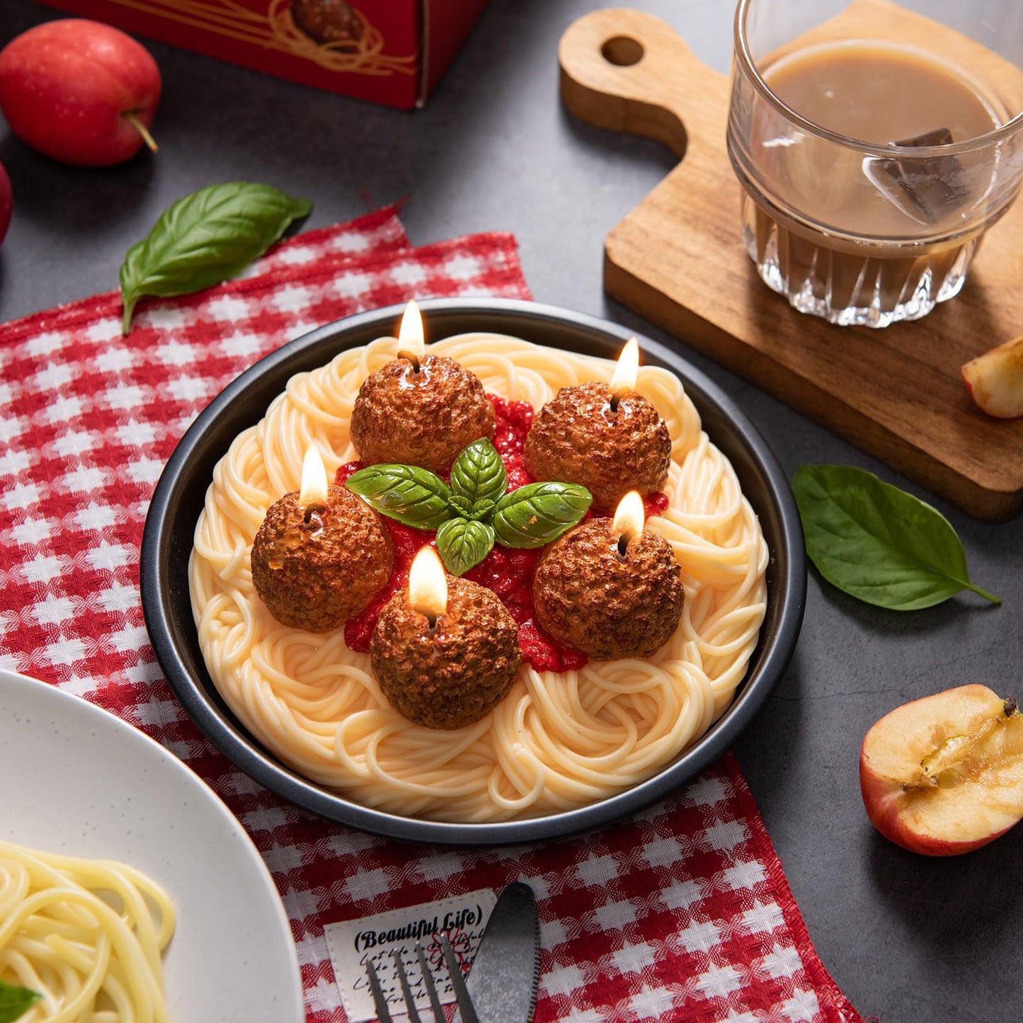 Meatball Spaghetti Realistic Food Vegetable Wax Candle