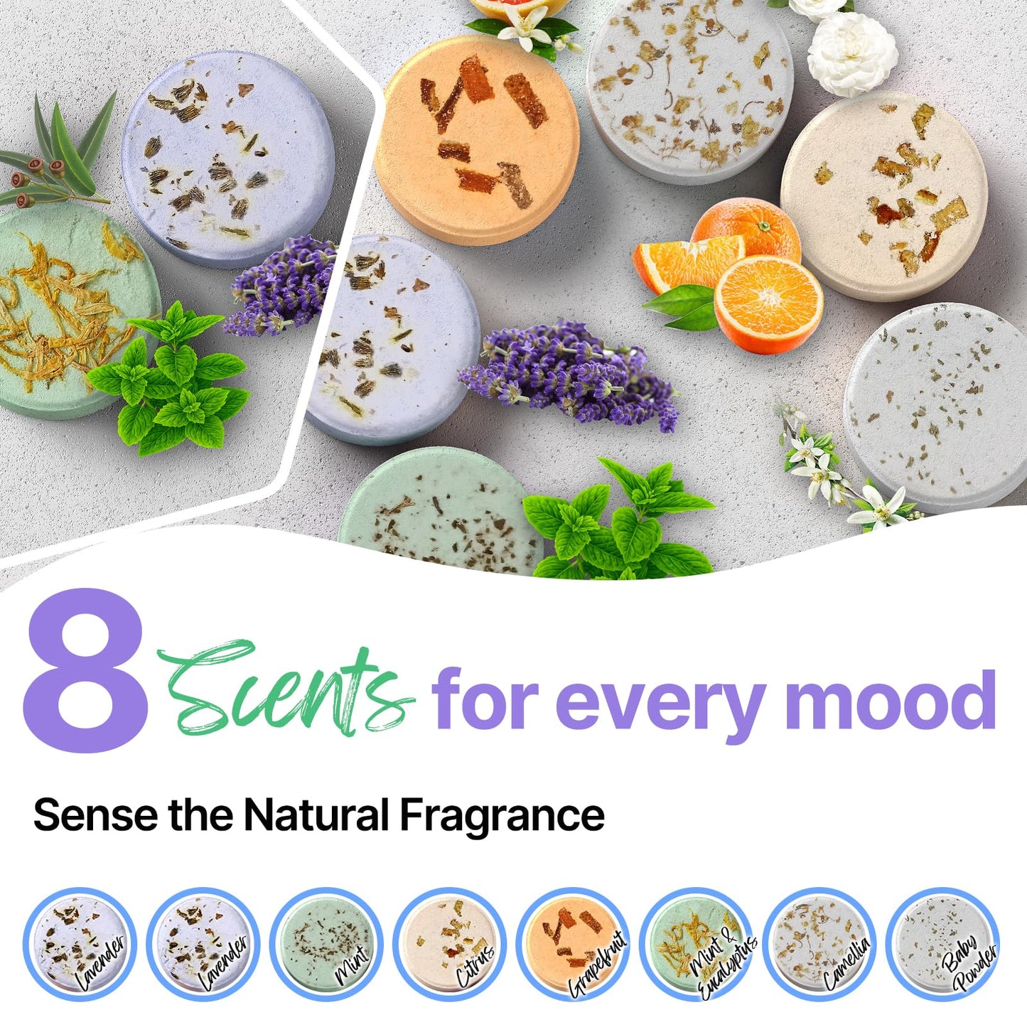 Shower Steamers Aromatherapy Blriet Gifts for Women, Teen Girls, Wife, Her, Mom, Father Days, Daughter, Grandma Basket Stuffers Birthday Gifts Decoration Travel Essentials Self Care Home Spa 8 Pack