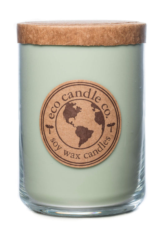 ECO CANDLE CO. Recycled Candle, Mother Earth, 26 oz. - Scents of Grass, Hay, Cypress, Patchouli, Sandalwood, & Tonka Bean - 100% Soy Wax, No Lead, Kraft Paper Label & Lid, Hand Made, Midwest Soybeans