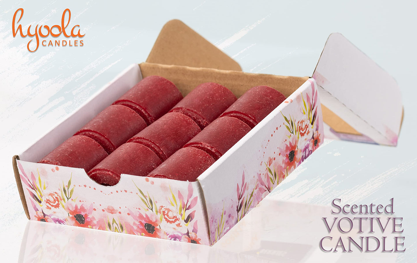 HYOOLA Scented Votive Candles - Berries Votive Candles -12 Hour Burn Time - 9 Pack - European Made