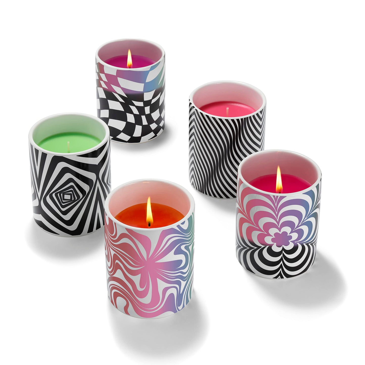 Glo Zone Slow Color-Changing Ceramic Scented Candle, 12 oz - Vibin' Green