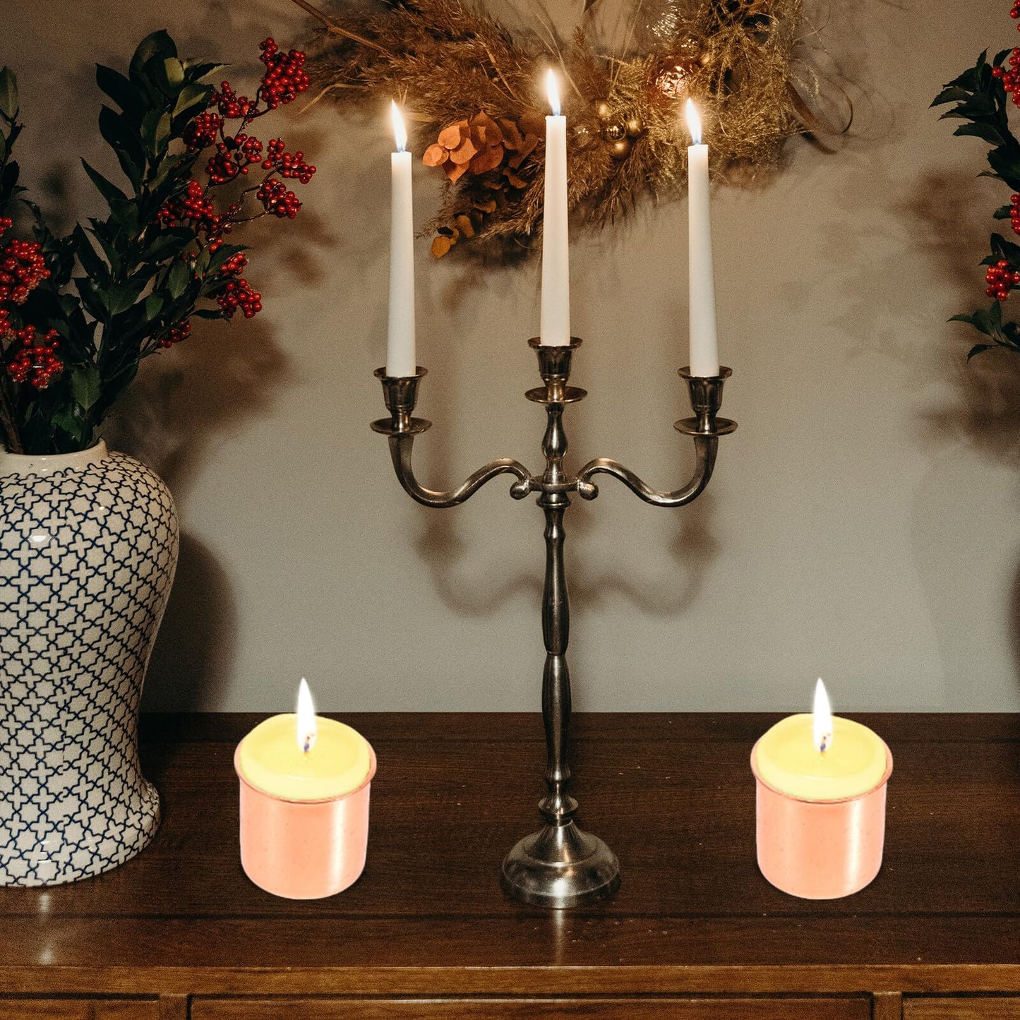 SUPVOX 10pcs Mini Metal Candle Holders Set Electroplated Candle Cups for Party Decor and Dinner Table Centerpiece for Romantic Home Decoration