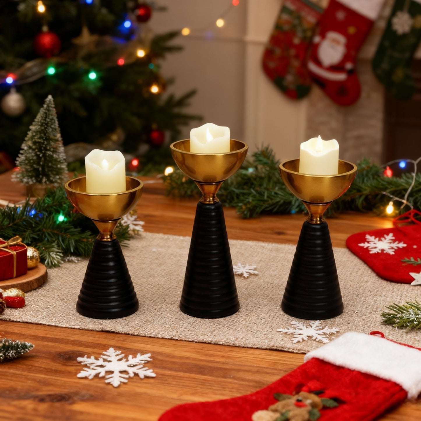 Set of 3 Tealight Candle Holder, Romantic Tea Light Holder Cup for Table Centerpieces, Christmas, Birthday Party, Home Decor