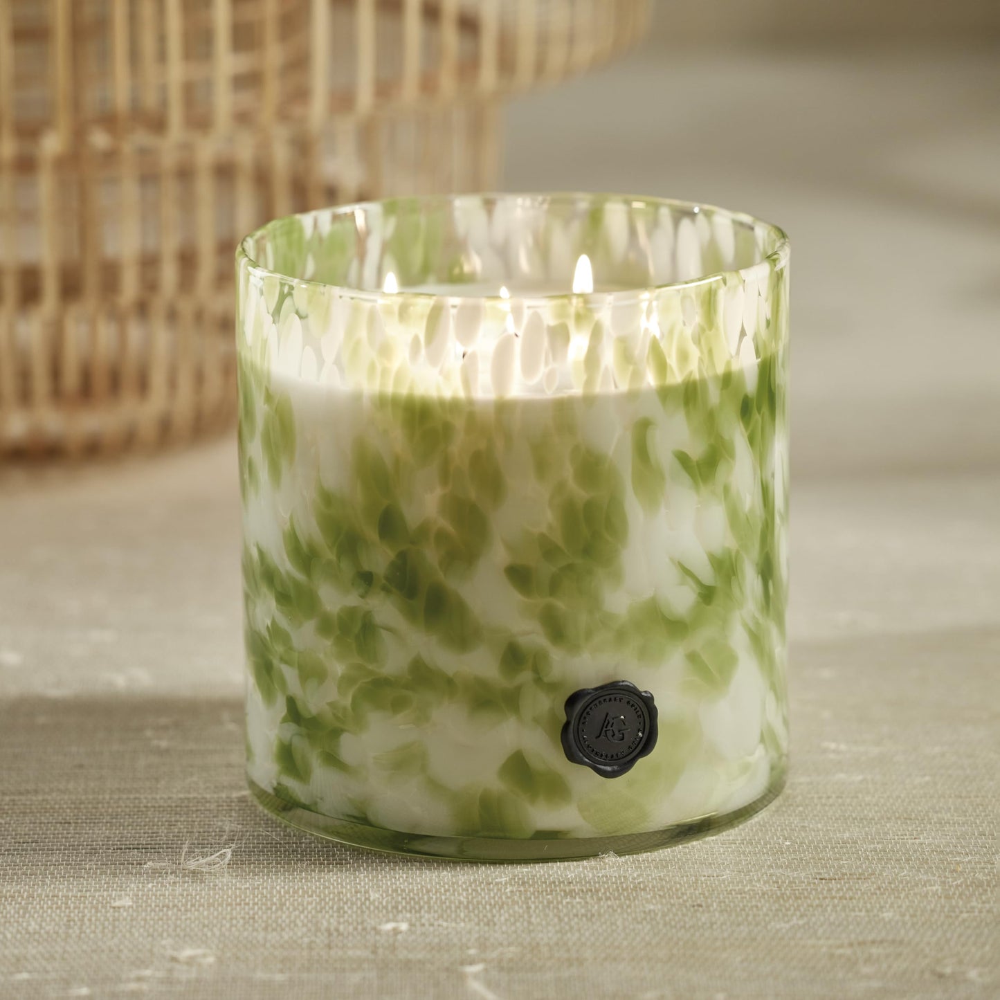 Zodax Apothecary Guild Scented Opal Glass Jar Candle- 50 oz/3-Wick - Sicilian Lemon Bergamot