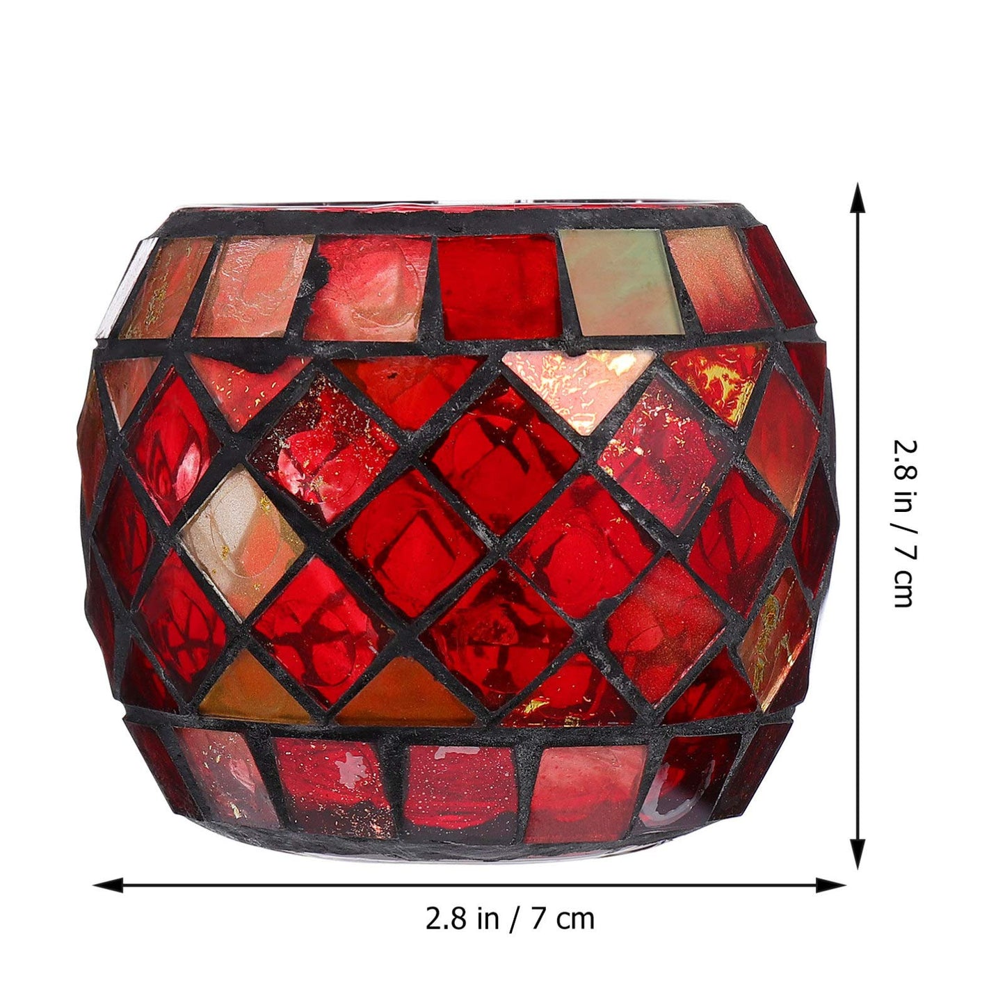 Glass Votive Candle Holder Christmas Candle Holders Red Mosaic Tealight Holder Votive Candle Holders Christmas Dining Table Centerpieces for Home Wedding Decorations