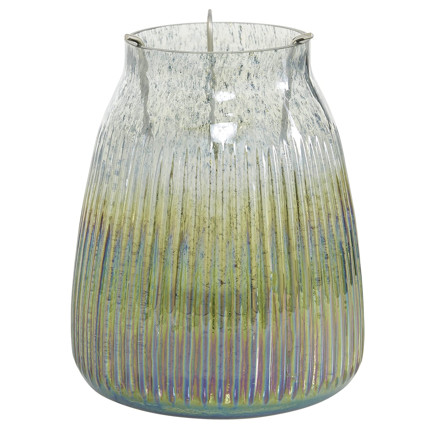Deco 79 Glass Round Candle Holder, 6" x 6" x 7", Multi Colored