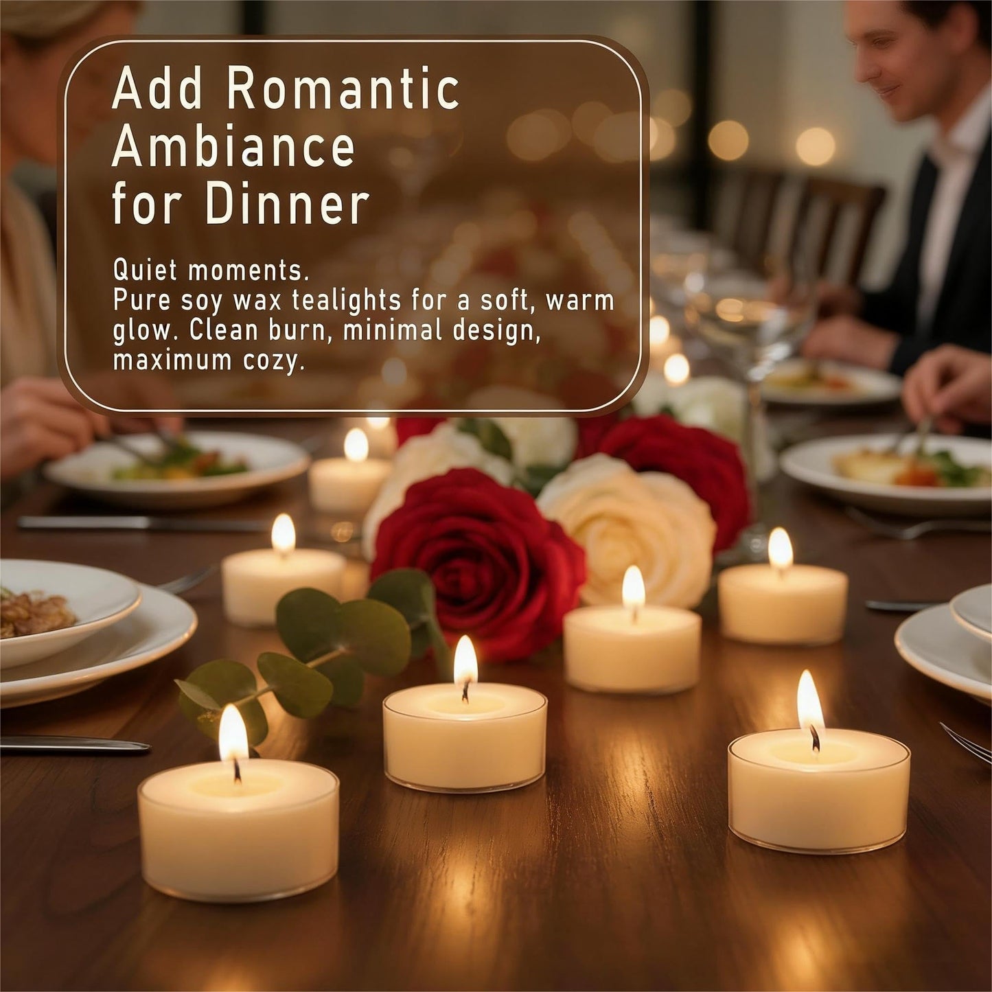 DILILILI Tea Lights Candles, Votive Candles Bulk 25 Pack, 4 Hour Long Burning Unscented Non-Toxic Soy Wax Tealight Candles for Wedding Centerpieces Home Decor Emergency Party Use