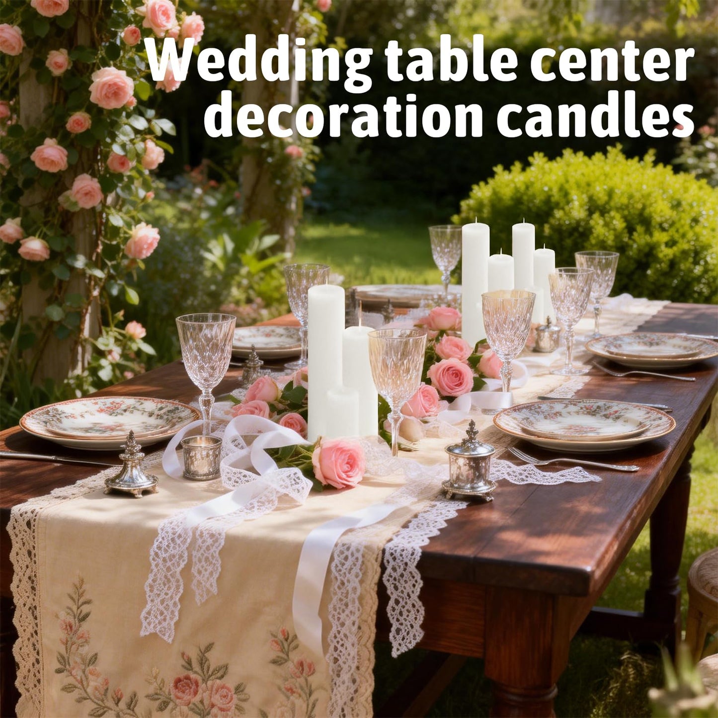 Veiuwa 6 Pack White Pillar Candles Bulk Set, 2x3 2x6 2x8 Inch - 2 Each Size, Dripless Smokeless Clean Burning for Wedding Centerpieces, Home Decor, Church, Romantic Ambiance！