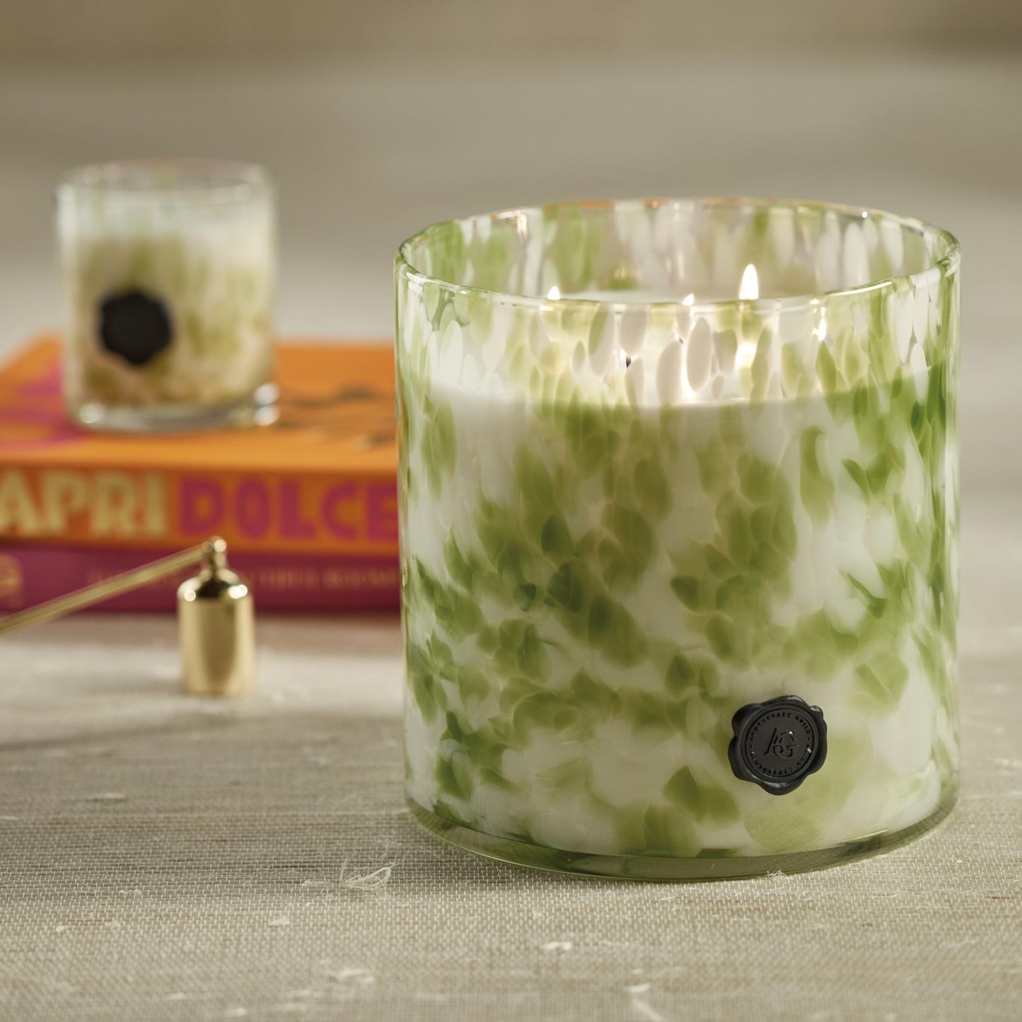 Zodax Apothecary Guild Scented Opal Glass Jar Candle- 50 oz/3-Wick - Sicilian Lemon Bergamot