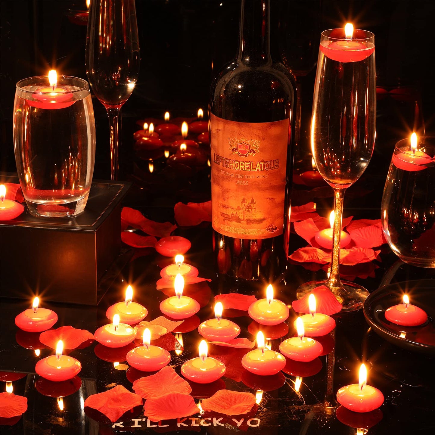 Nuanchu 20 Pcs Red Floating Candles Centerpieces for Wedding Small Unscented Floating Candles Decoration for Valentine's Day Party Wedding Anniversary Holiday Party Gifts Home Pool Decor