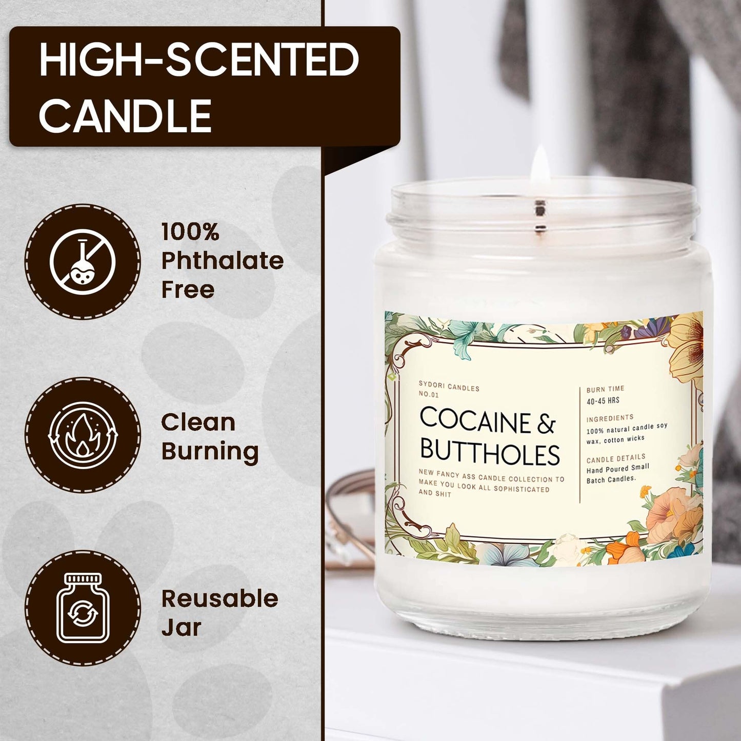 Funny Scented Candle – Sophisticated AF Lavender Candle – Gag Gift for Men, Women, Roommates, Coworkers – Housewarming, New Home, New Apartment, Dorm – 7oz Hand-Poured Soy Wax