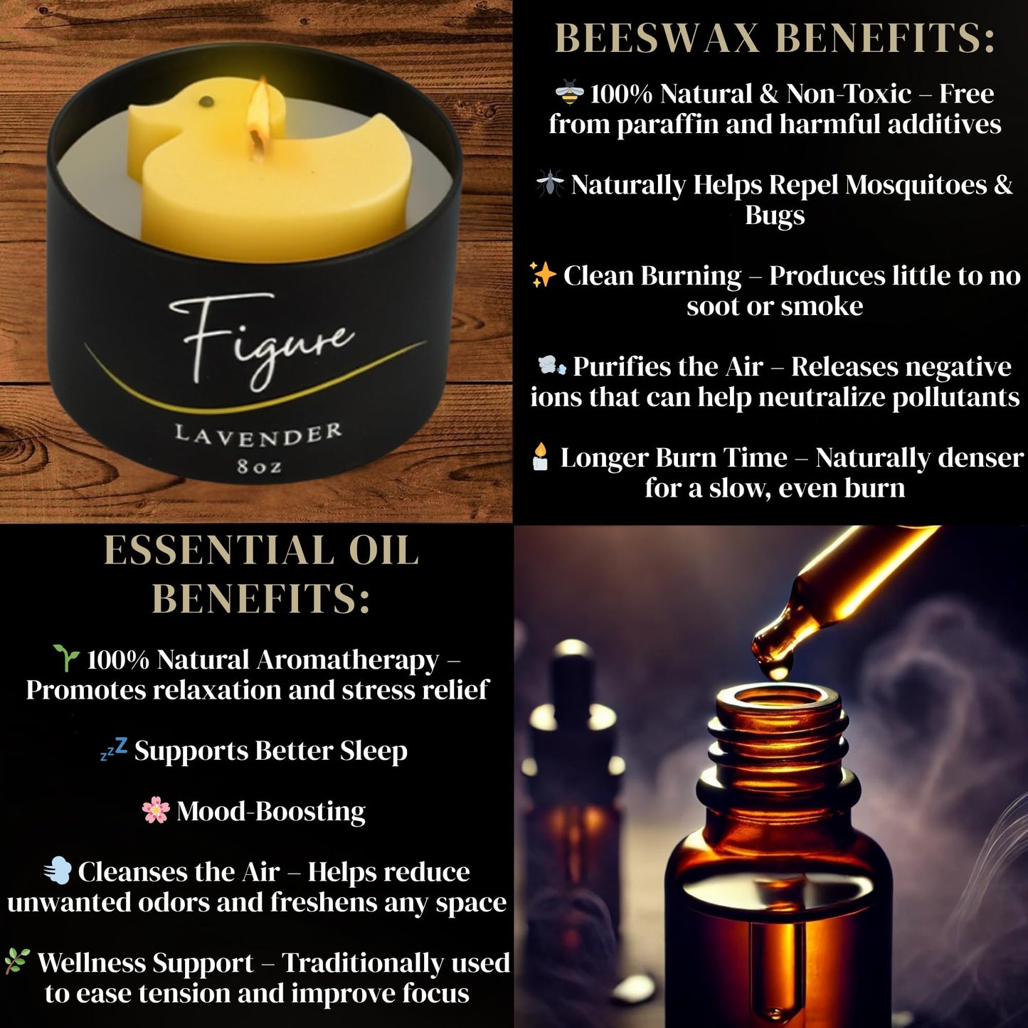 Duck Shaped Candle – Natural Soy & Beeswax Blend, Lavender Essential Oil | Handcrafted Duck Candle for Jeep Duck Lovers, Animal Fans, or Kids | Clean Burn, Gift Box, Made in USA