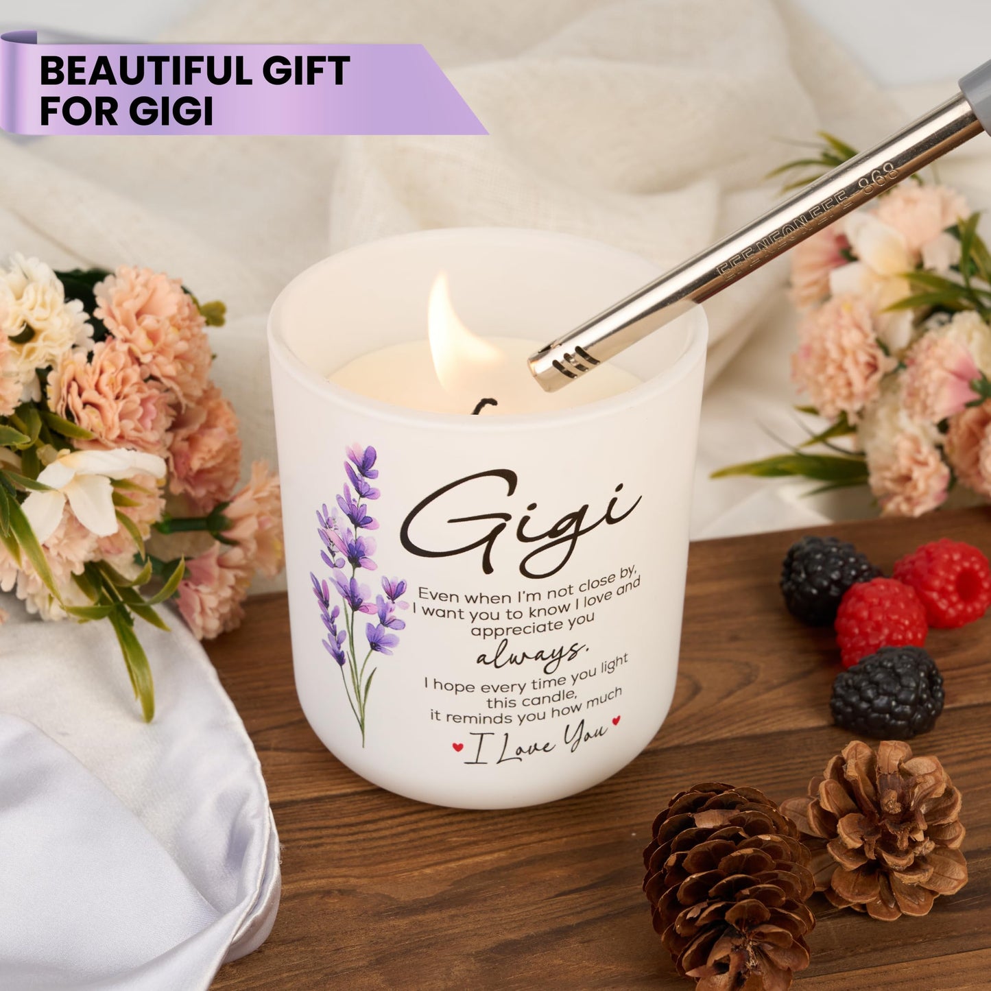 Gigi Mothers Day Gift, Gigi Candle Lavender Scented, Mothers Day, Birthday Gifts for Grandma from Granddaughter, Grandson