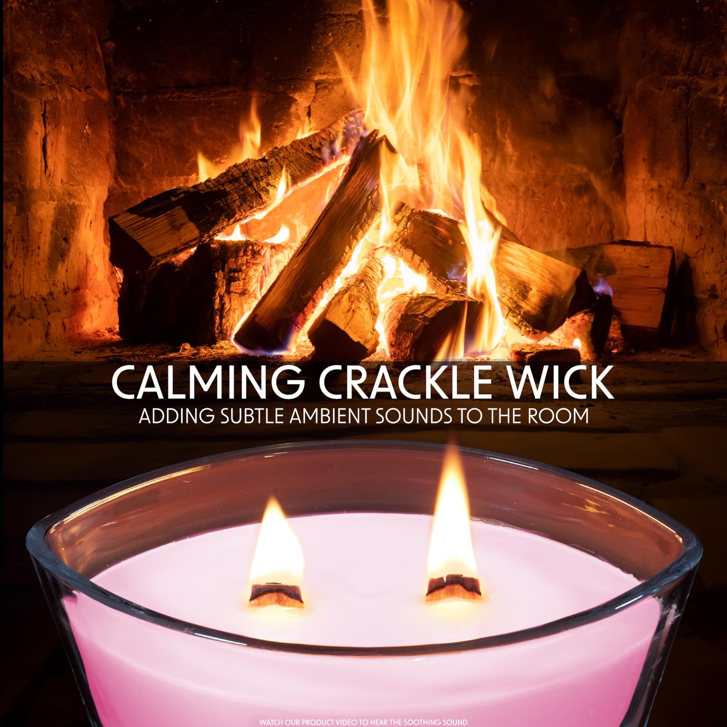 DECO EXPRESS Scented Candles, Crackle Double Wick Candles, Long 50 Hours Burn Time, Home Decor & Gift Ideas (Rose Petals)