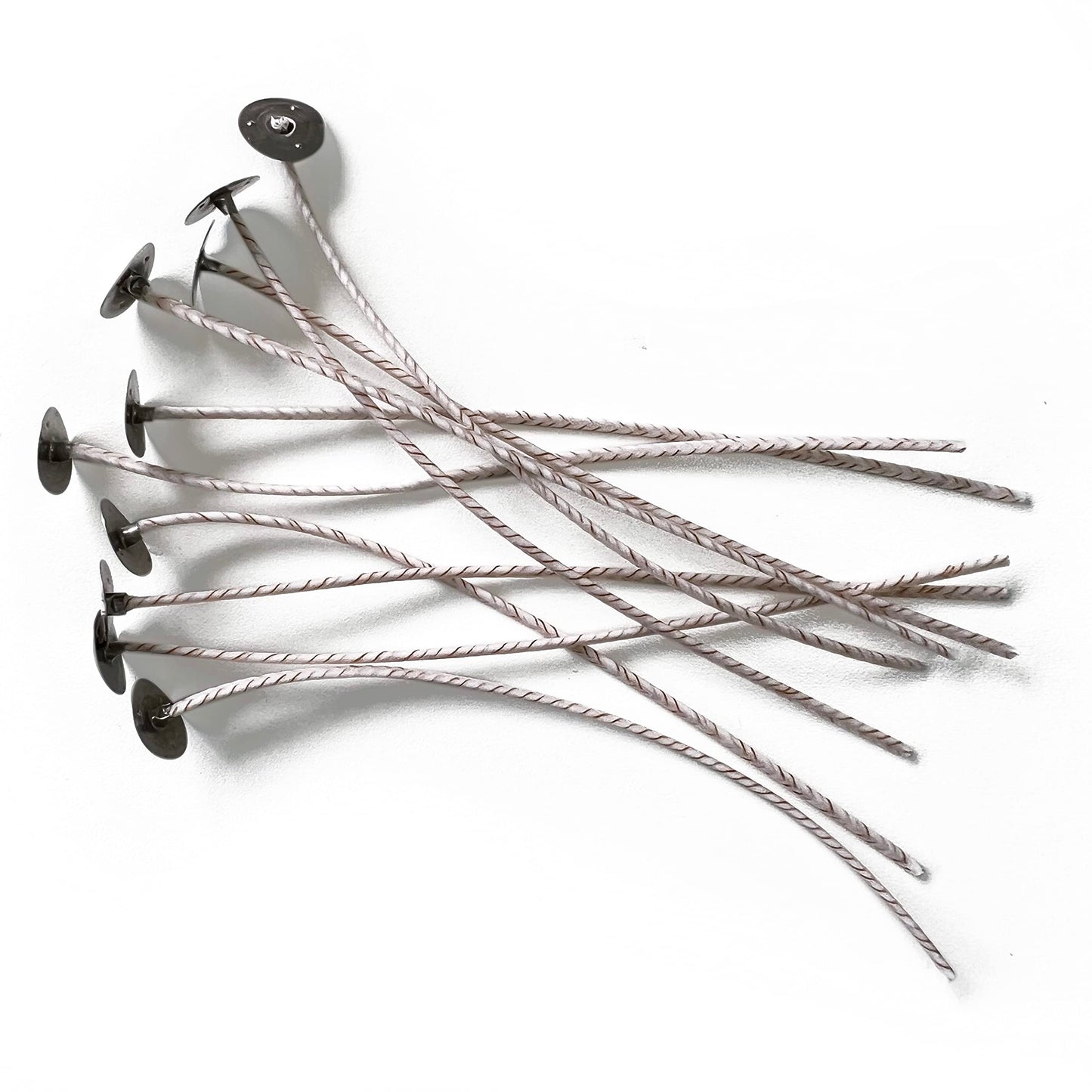 ECO 8 Wicks for Candle Making, 6 inch Pre-Waxed Wicks with Base 100pk White…
