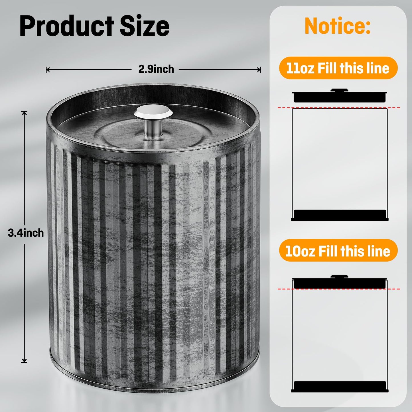 Vintage Tin Box 12-Pack Set (10oz Each can) | DIY Candle Making kit Travel Tin Can Set | Food grade Material Safe Use | DIY Candle Set Gift for Parents, Families, and Gatherings