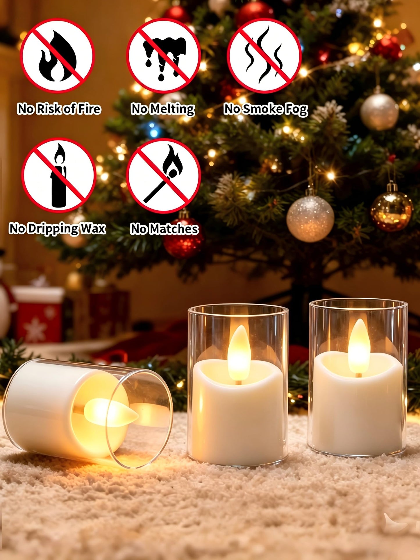 YTRUSTIX Rechargeable Flameless Tea Light Candles with Timer Remote, 1.7"x2.5" Acrylic Small Votive Electric LED Candles Battery Operated for Home Aniversary Wedding Holiday Decor (Pack of 6, White)
