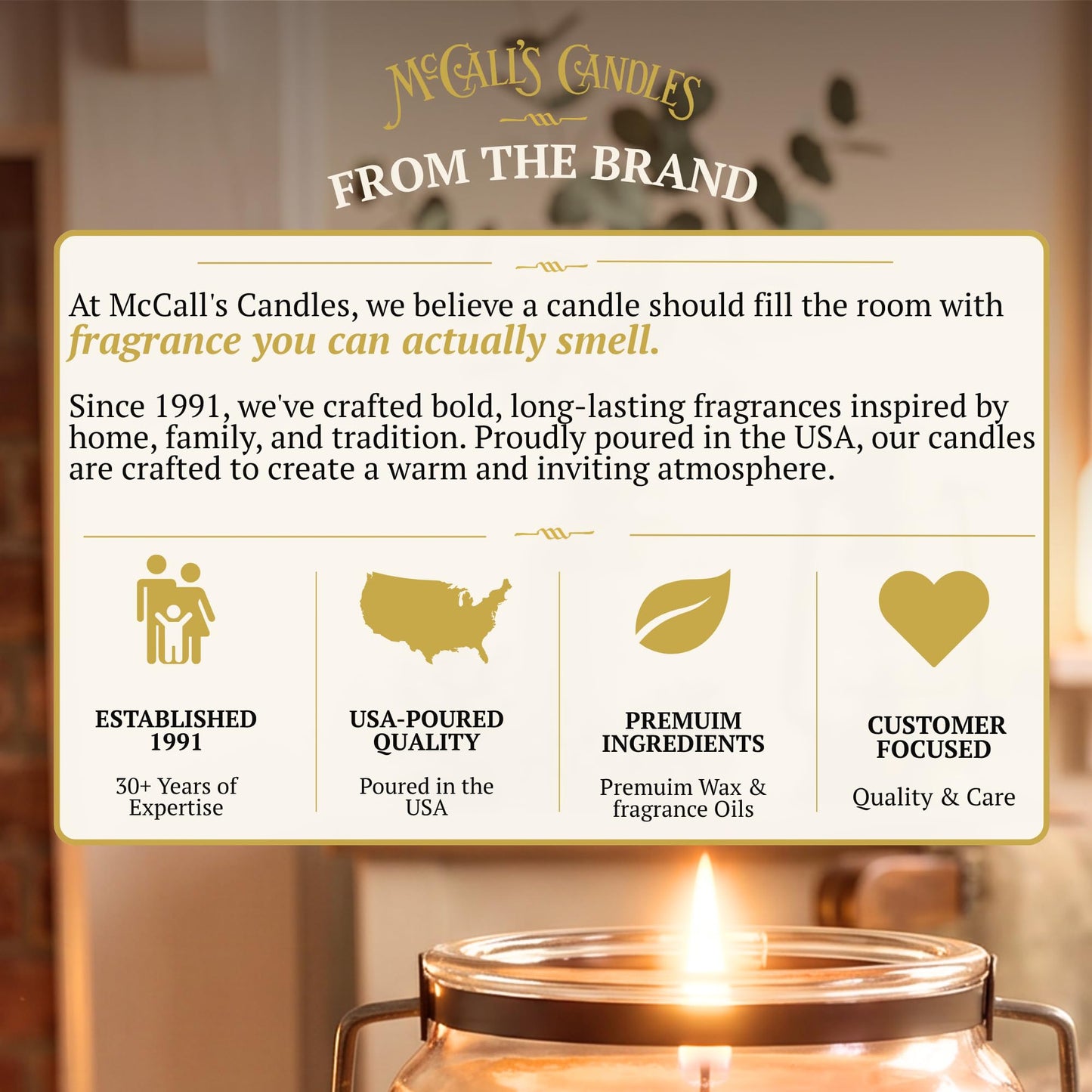 McCall’s Candles | Country Store | 16 oz Two-Wick Scented Candle | USA-Poured | Vintage Mason Jar with Carrying Handle | Rosehips, Apple, Orange & Spice Fragrance