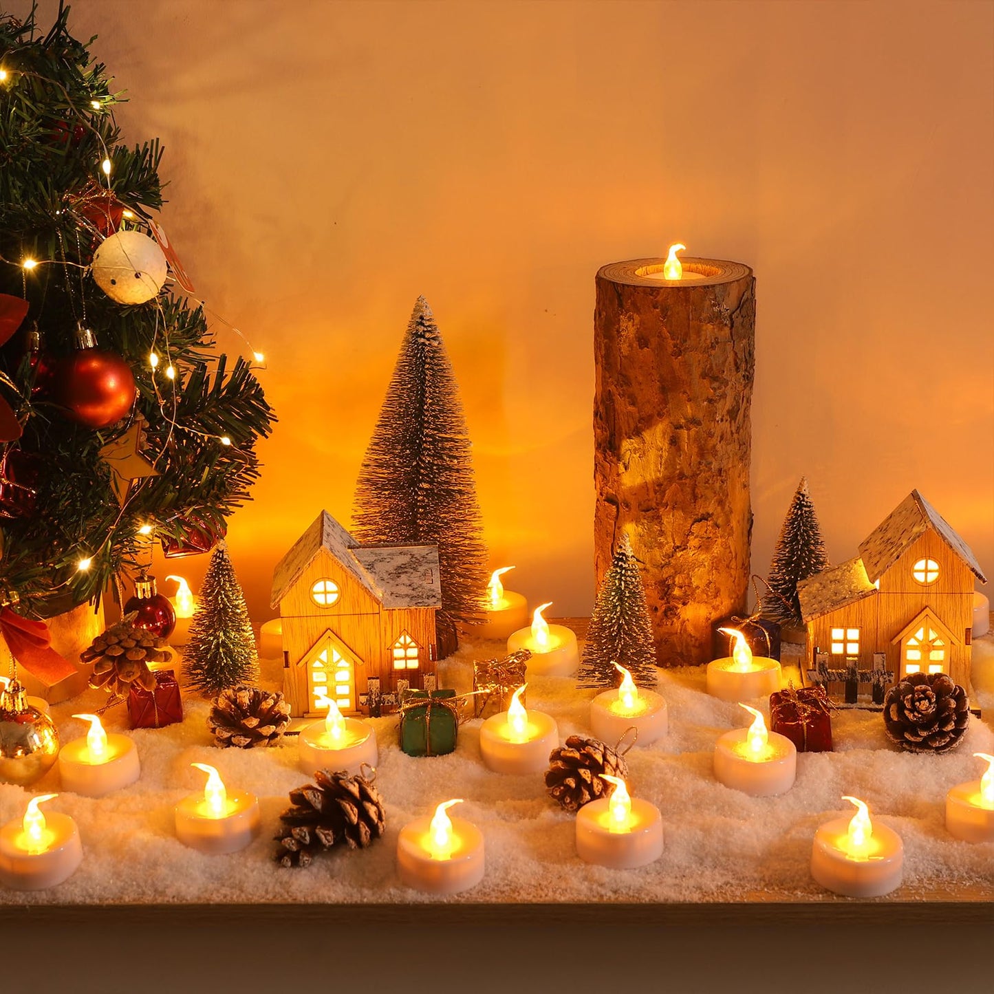 Topstone CR2450 Battery Operated Flickering Flameless Candles with Warm Yellow Light,Remote Control Timer Votives,Decorative LED Tealights,Best for Wedding and Festival Decoration,Pack of 12