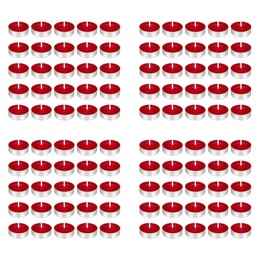 Mega Candles 100 pcs Unscented Red Tea Lights Candles, Pressed Wax Candle 3.5 Hour Burn Time, Home Décor, Wedding Receptions, Occasions, Festivities, Events, Meditations, Spa, Prayers, Vigil