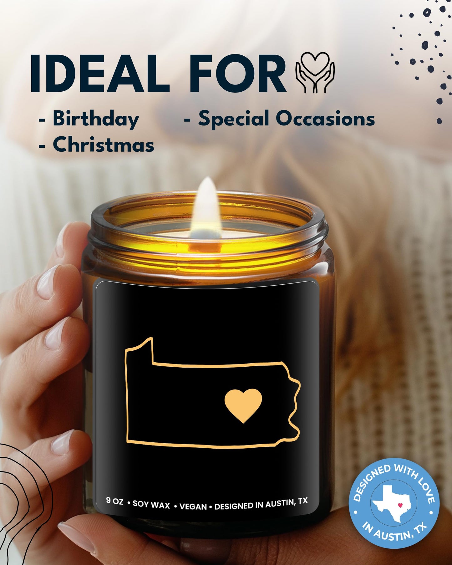 Pennsylvania Candle, Thoughtful PA Souvenir Gifts for Women & Men, Pennsylvania State Themed Gifts, Best Gift for Moving Away, Home Sick, Housewarming, Birthday, Christmas, Graduation, Gift Ready