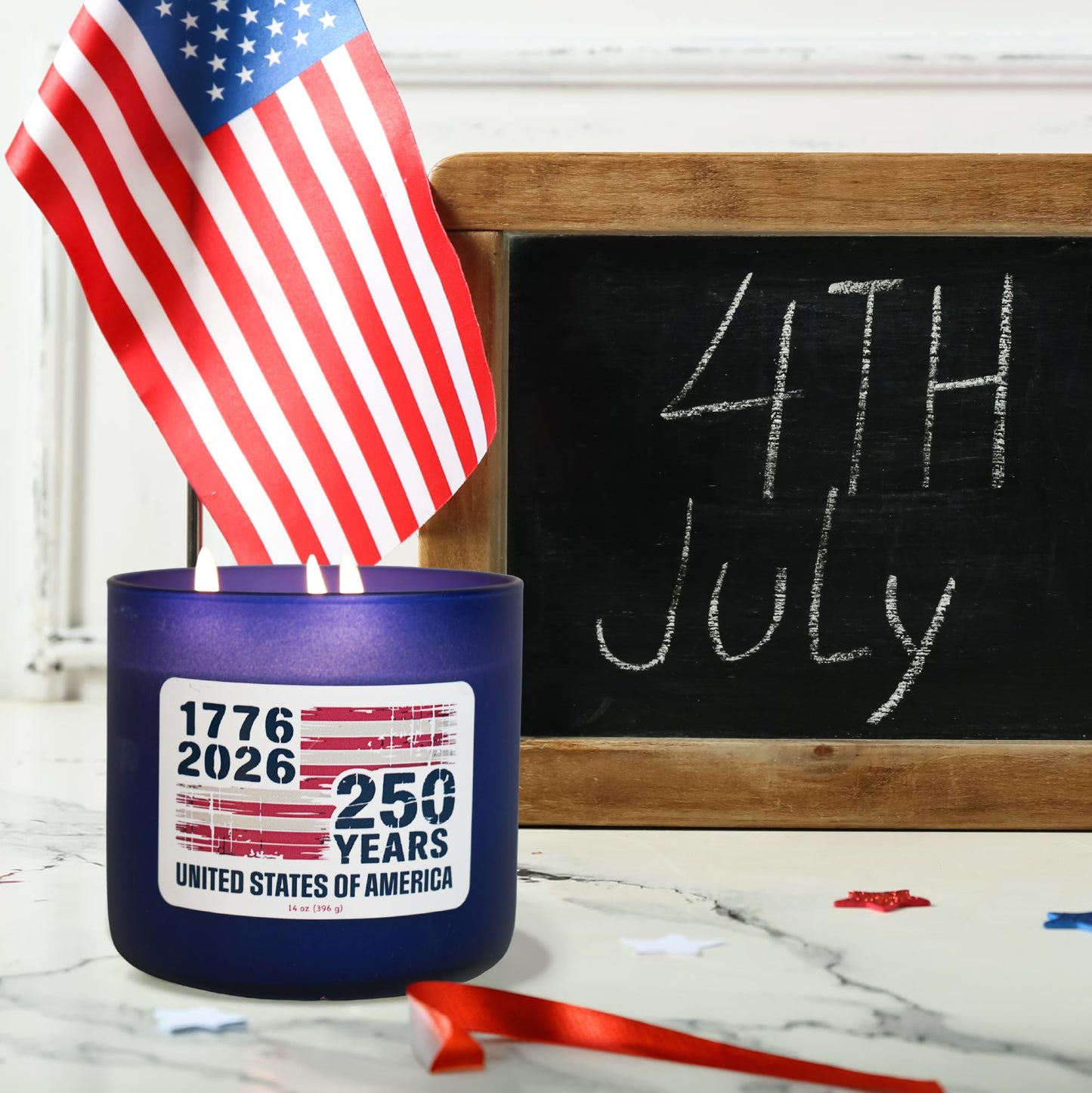 Colonial Candle 250th Anniversary Scented Jar Candle, 3 Wick, 14 oz, 60H Burn - Made in The USA