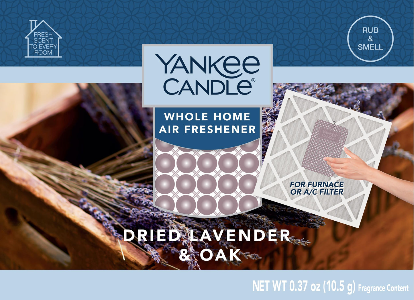 Yankee Candle Whole Home Air Freshener, Long Lasting Odor Eliminating Fragrance for Home, Continuous Room Freshener, Dried Lavender & Oak (Pack of 1)