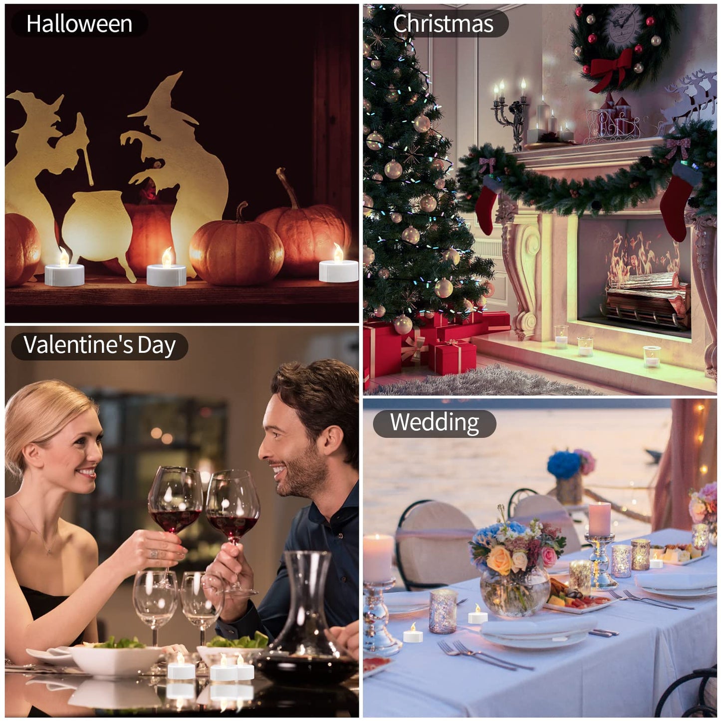 KOABY 200 Pack Warm White LED Tea Lights, Last 100H+, Flickering Flameless Battery Operated Tea Lights for Decor