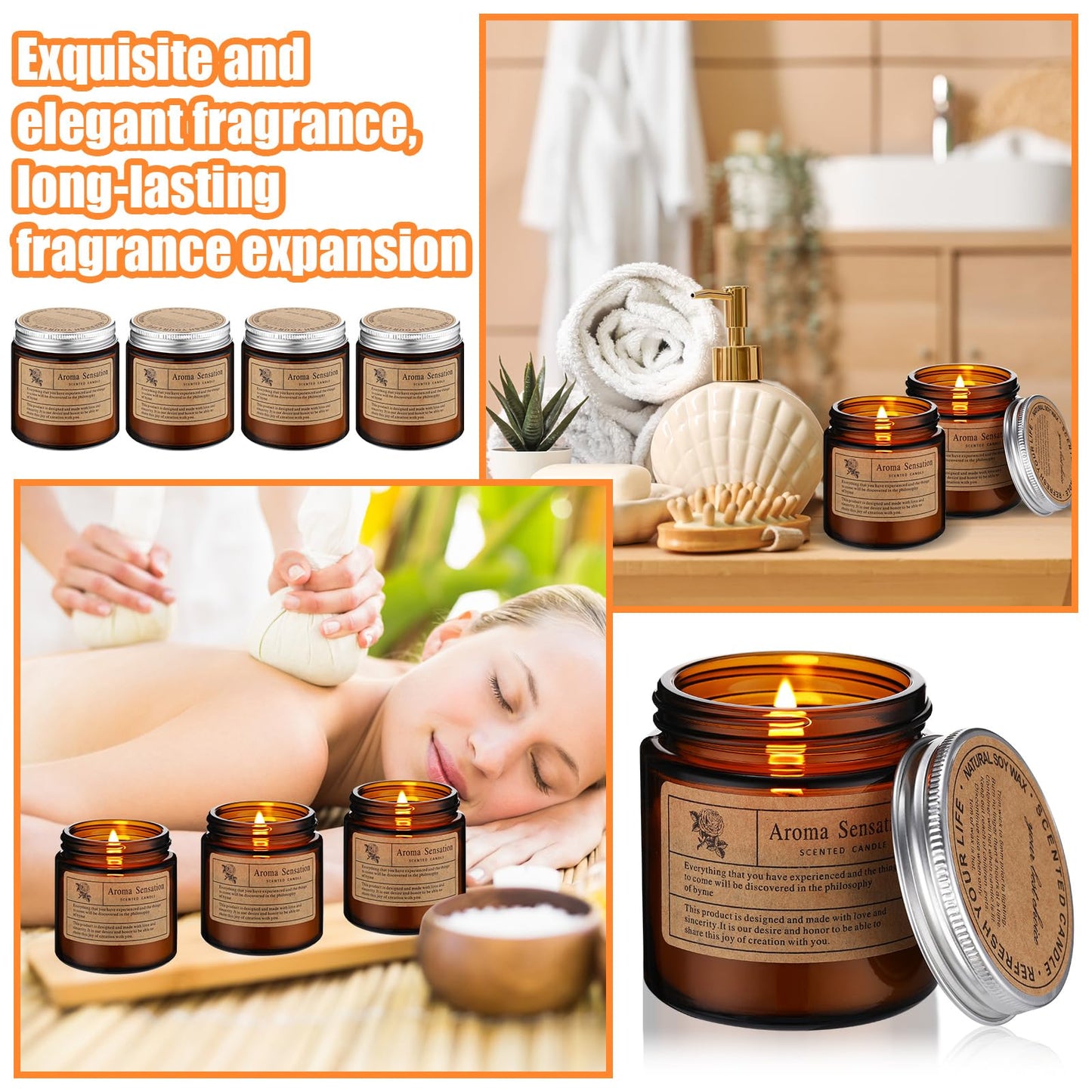 Threlaco 6 Pcs Christmas Soy Candles for Women Gift Bulk Soy Scented Wax Aromatherapy Candles for Women Home Long Lasting Candle Gifts Set in Glass Jar Xmas Gift Birthday Coworker Employee Anniversary