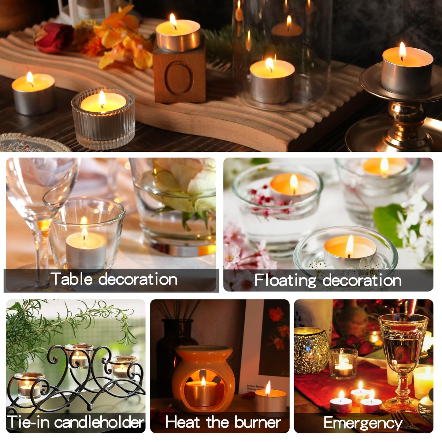Soy Tealight Candles 170 Pack,6 hours/8hours Long Burning