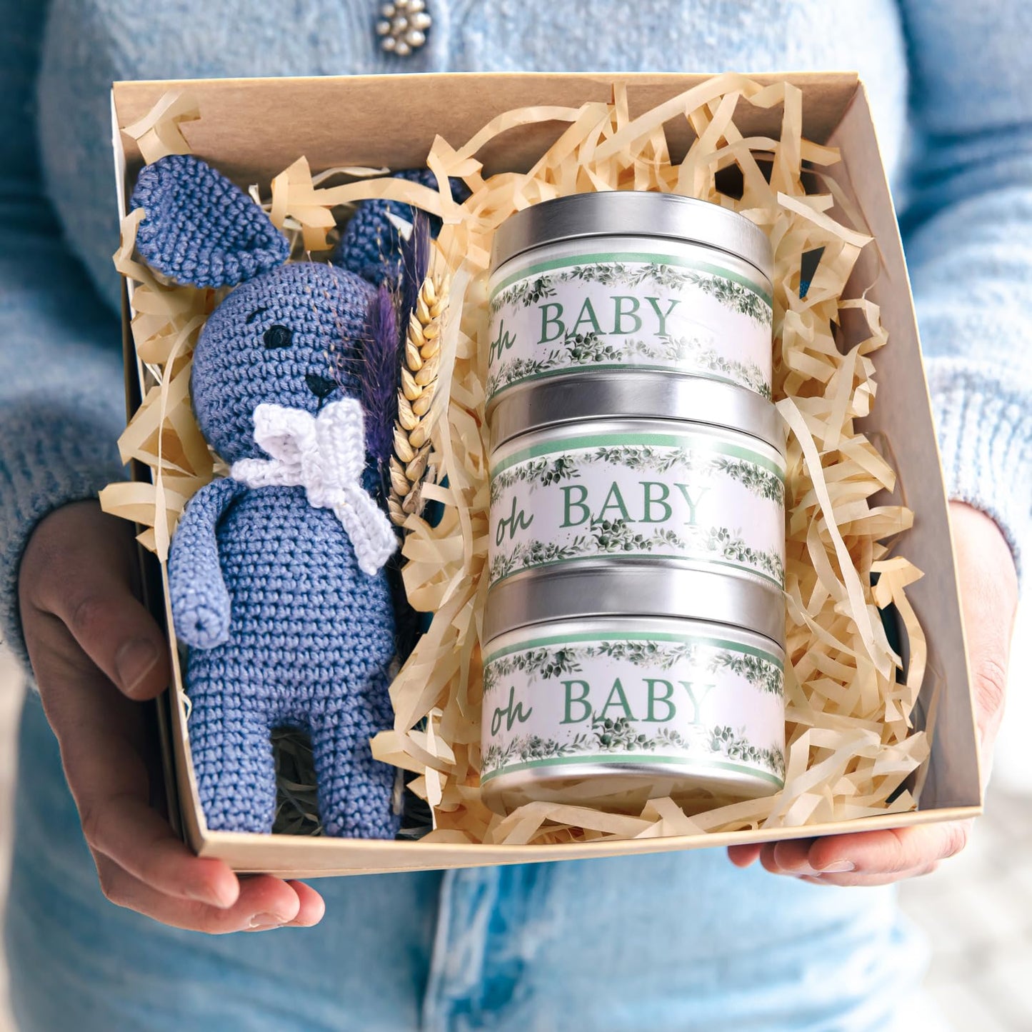 Funtery 12 Pcs Baby Shower Party Favors for Guests Baby Shower Candles Lavender Scented Candle Rustic Tealights Candles Gender Reveal Return Gifts(Leave)