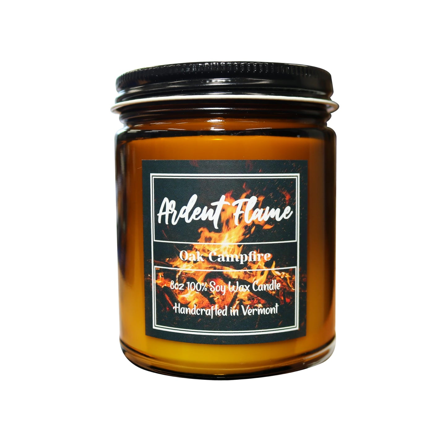 Ardent Flame Candles | Oak Campfire | 100% Natural Soy Wax Candle for Home Decor | Highly Scented | Premium Fragrance | Handmade in Vermont, USA | 8 oz | Long Lasting | Gift for Women and Men