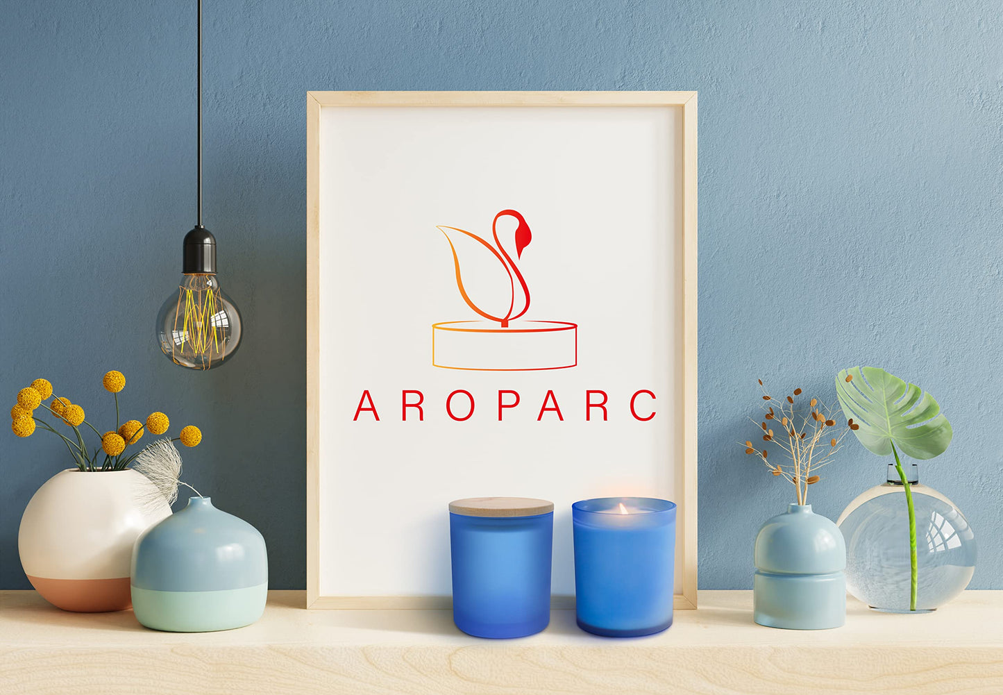 Aroparc 12 Pack Candle Jars for Making Candles, 10 OZ Empty Candle Jars with Bamboo Lids, Bulk Candle Containers Candle Glass - Dishwasher Safe, Frosted Blue