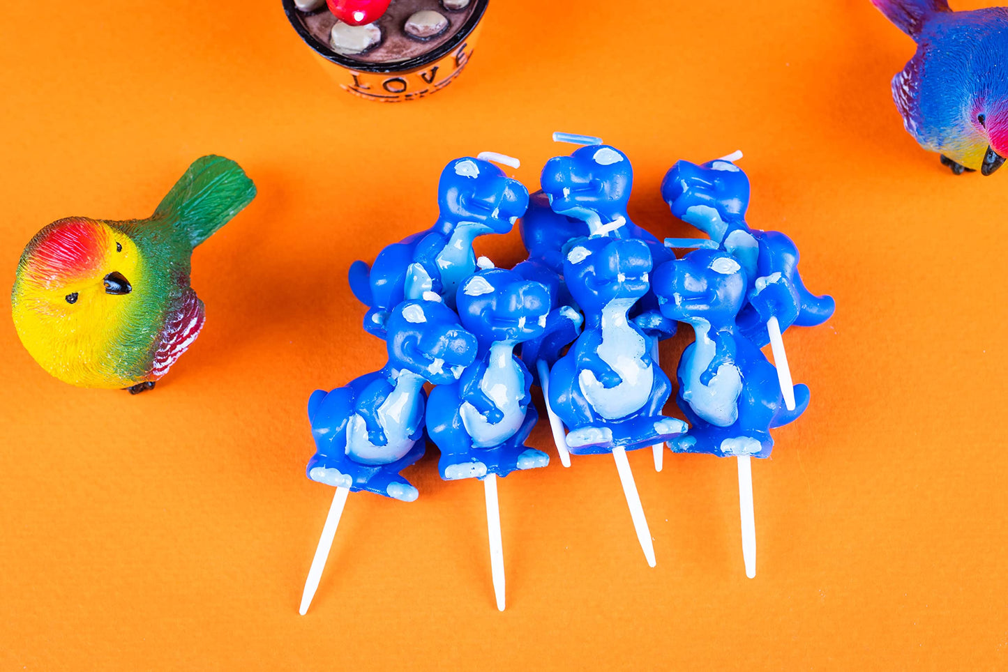 Merry Melting Birthday Candle for Cake Topper (Dinosaur Birthday Candle)