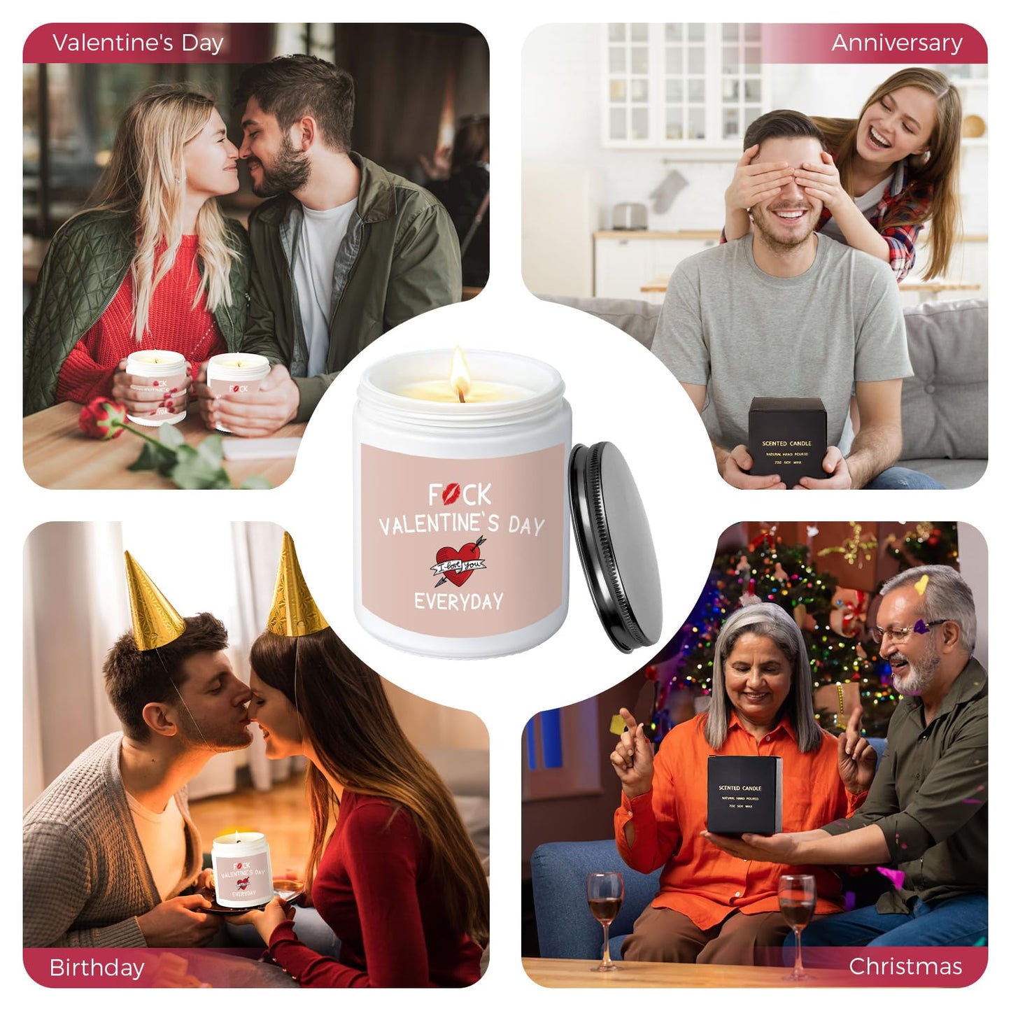 MOASITN Valentines Day Candles for Her Girlfriend Wife, Romantic & Funny Love Gift for Him Boyfriend Husband, Best Valentines Birthday Lavender Scented Candel Couple Presents for Women Men