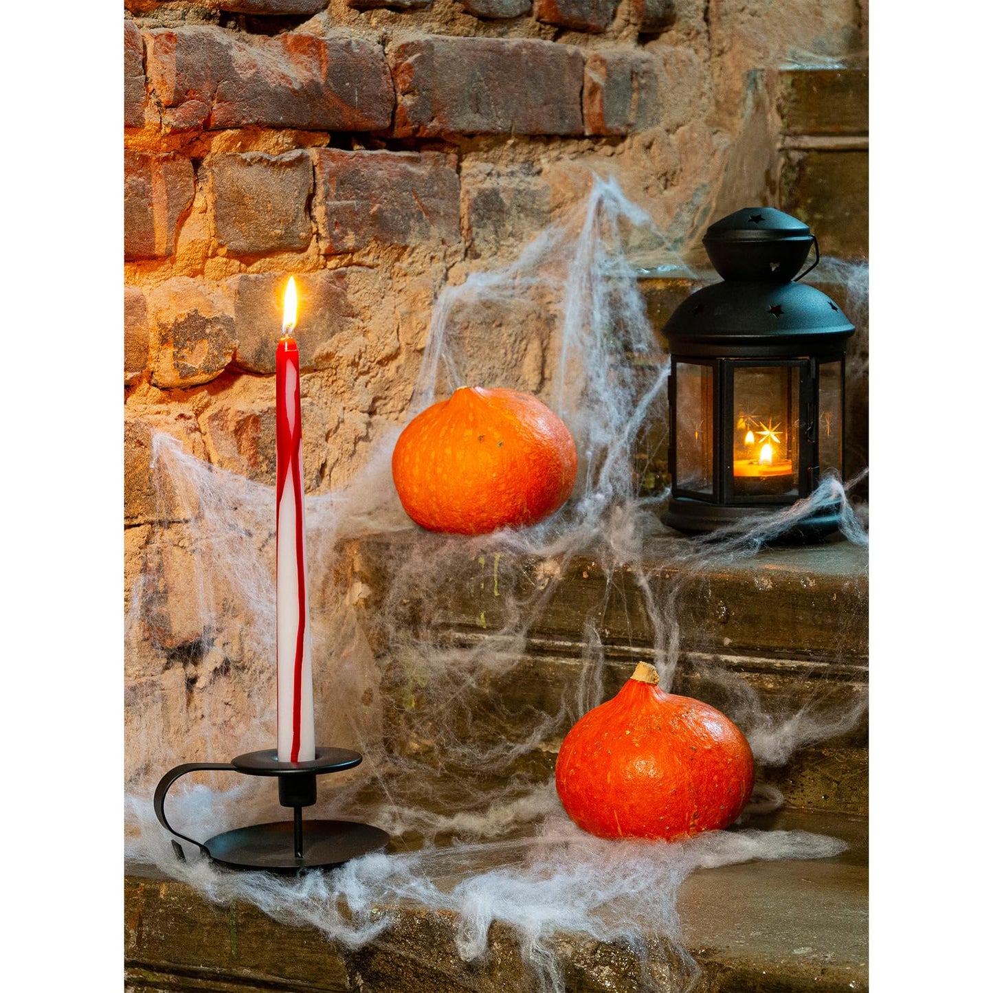 CANDWAX 10 inch Taper Candles Set of 12 - Dripless Candlesticks Burning for 8 Hours - No Drip Tapered Candles Ideal as Halloween Decor - Blood White