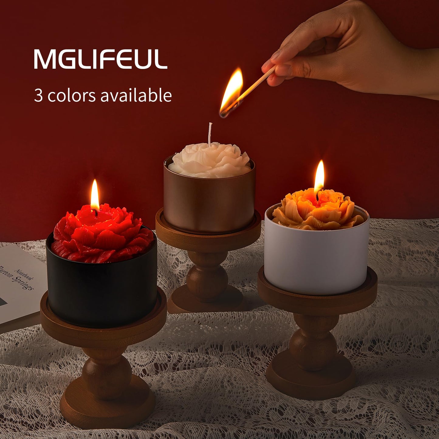 MGLIFEUL Candle Tins Jars Container Vessels for Making 4 8 Oz Black Empty Candle Tins Can Gift Box Packaging Plate with Lids Wax Container Bulk Making DIY Candle Supplies Accessories(Black,4oz,12pcs)
