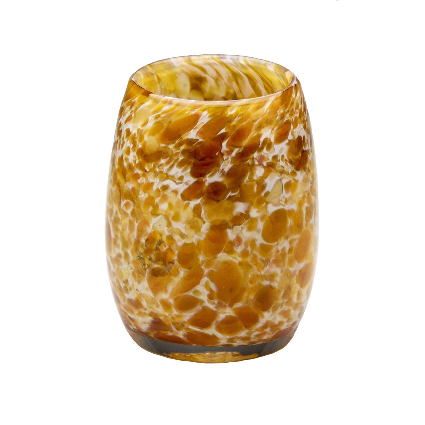 Totally Blown Glassworks Votive Candle Holder, Tea-Light, Handmade Blown Glass, Accent Vase, Centerpiece, Home Decor, Artist Dehanna Jones, Seattle, WA. (Honey Harvest Gold Brown)
